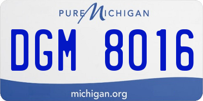 MI license plate DGM8016