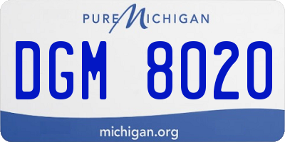 MI license plate DGM8020