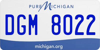 MI license plate DGM8022