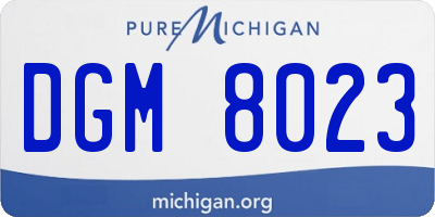MI license plate DGM8023