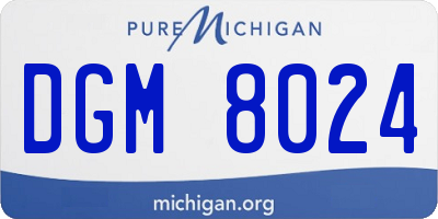 MI license plate DGM8024