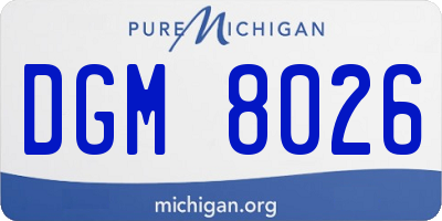 MI license plate DGM8026