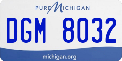 MI license plate DGM8032