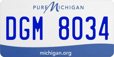 MI license plate DGM8034