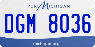 MI license plate DGM8036