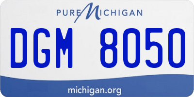 MI license plate DGM8050