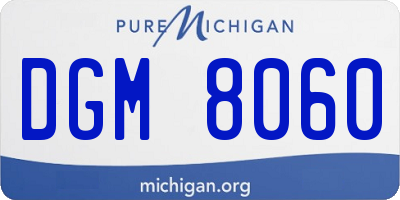 MI license plate DGM8060