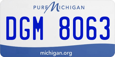 MI license plate DGM8063