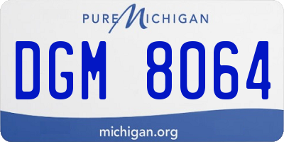 MI license plate DGM8064
