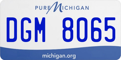 MI license plate DGM8065