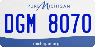 MI license plate DGM8070