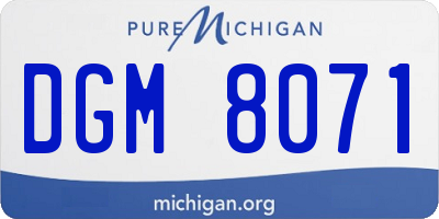 MI license plate DGM8071