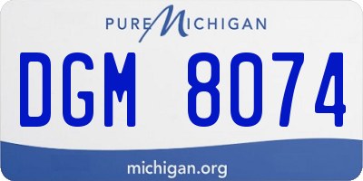 MI license plate DGM8074