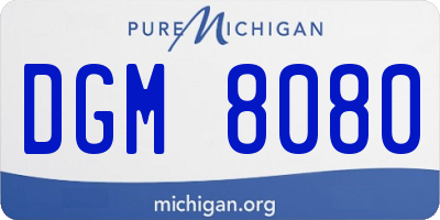 MI license plate DGM8080