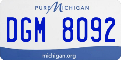 MI license plate DGM8092