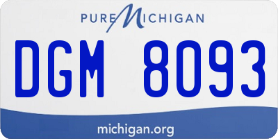 MI license plate DGM8093