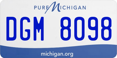 MI license plate DGM8098