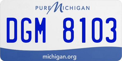 MI license plate DGM8103