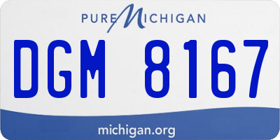MI license plate DGM8167