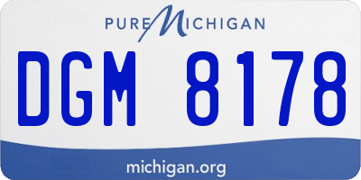 MI license plate DGM8178