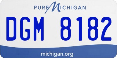 MI license plate DGM8182