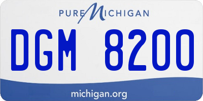 MI license plate DGM8200