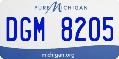 MI license plate DGM8205