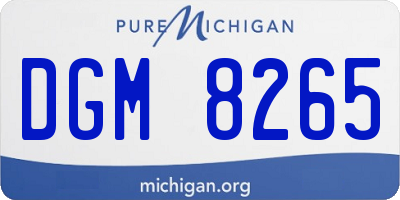 MI license plate DGM8265