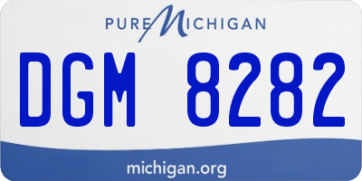 MI license plate DGM8282