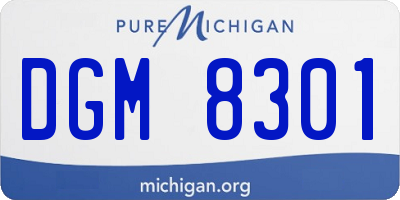 MI license plate DGM8301