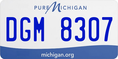 MI license plate DGM8307