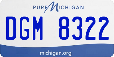 MI license plate DGM8322