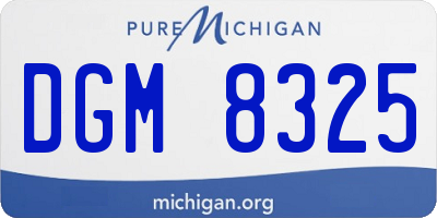 MI license plate DGM8325