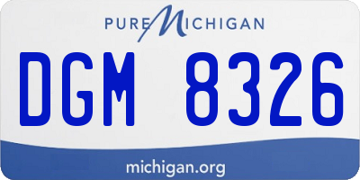 MI license plate DGM8326