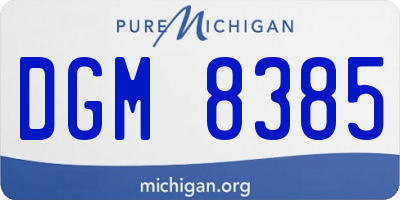 MI license plate DGM8385