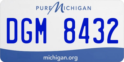 MI license plate DGM8432