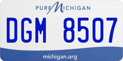 MI license plate DGM8507