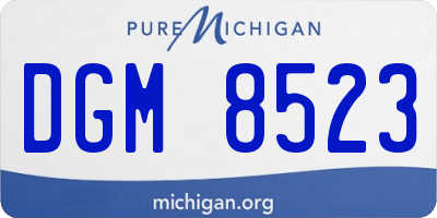 MI license plate DGM8523