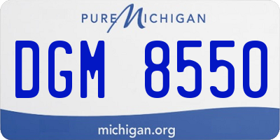 MI license plate DGM8550