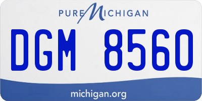 MI license plate DGM8560