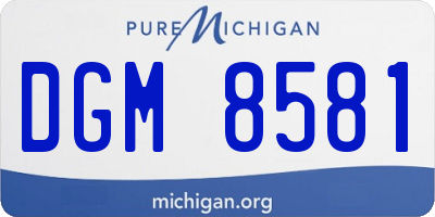 MI license plate DGM8581