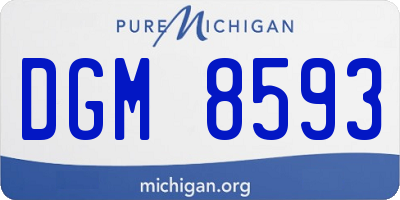 MI license plate DGM8593