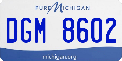 MI license plate DGM8602