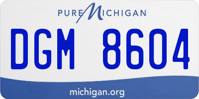 MI license plate DGM8604