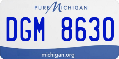MI license plate DGM8630