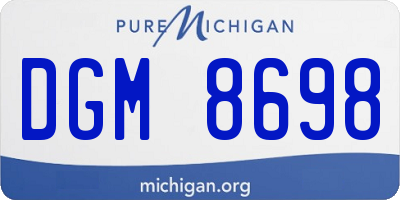 MI license plate DGM8698