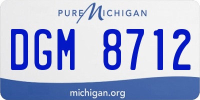 MI license plate DGM8712