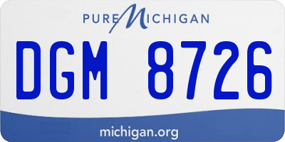 MI license plate DGM8726