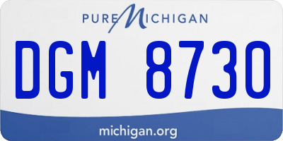 MI license plate DGM8730
