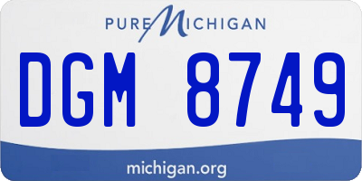MI license plate DGM8749